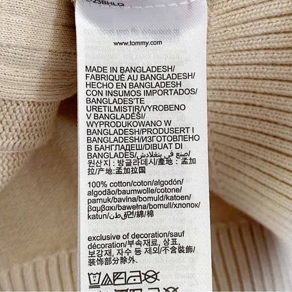 Tommy Hilfiger Cardigan Sweater Full Zip Beige Cream Off White Size Men's Small - Picture 10 of 12